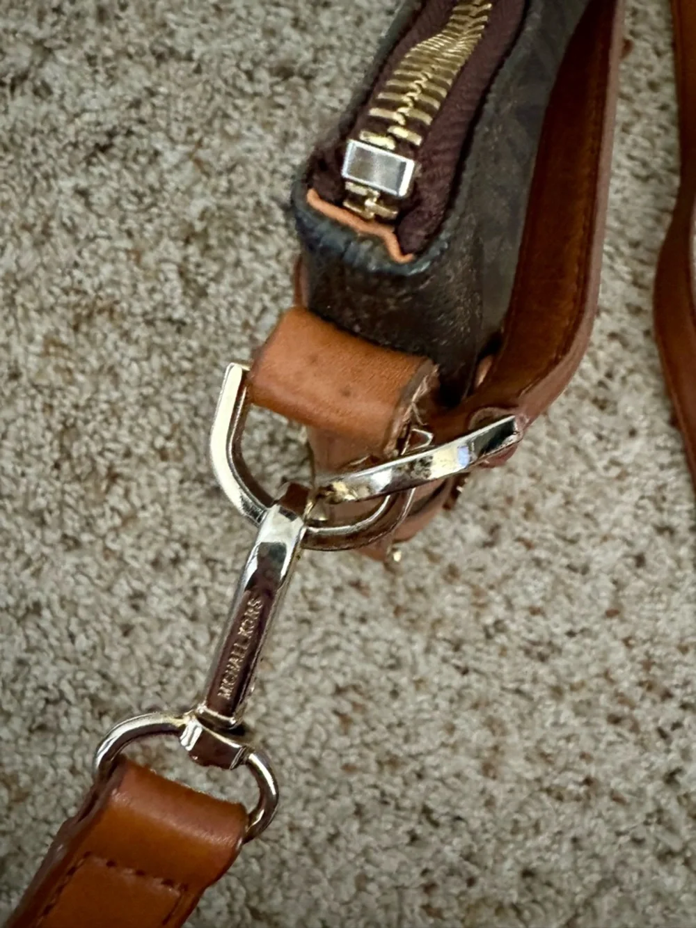 Michael Kors Brown and Tan Crossbody Bag